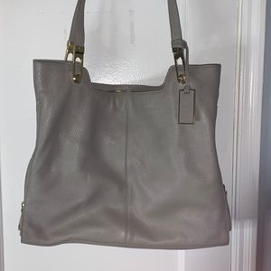 Soft gray genuine leather handbag 👜